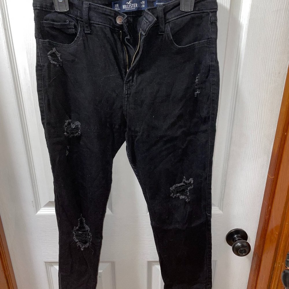 Hollister black skinny ripped jeans